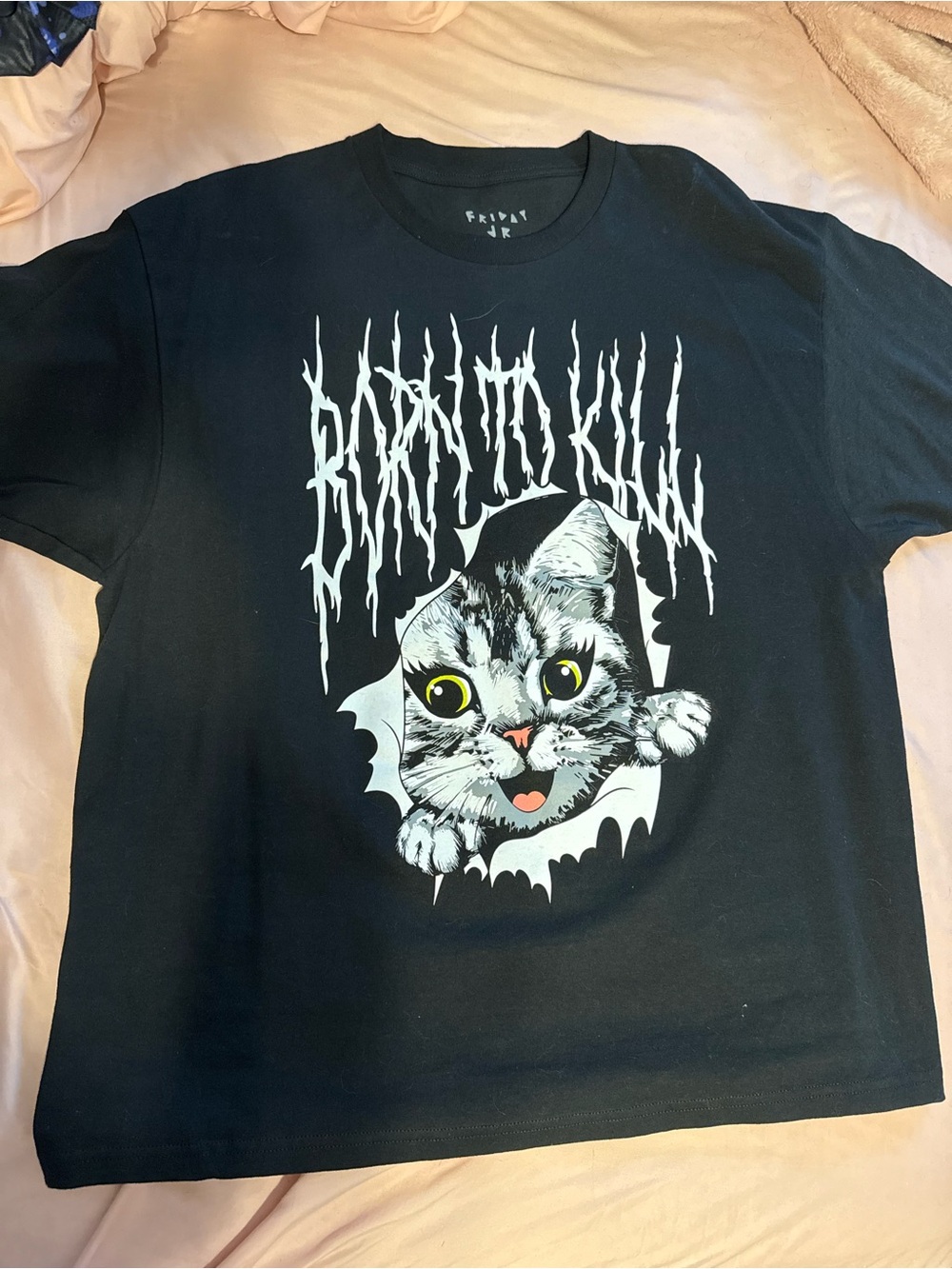 Black Cat Graphic Tee - Black